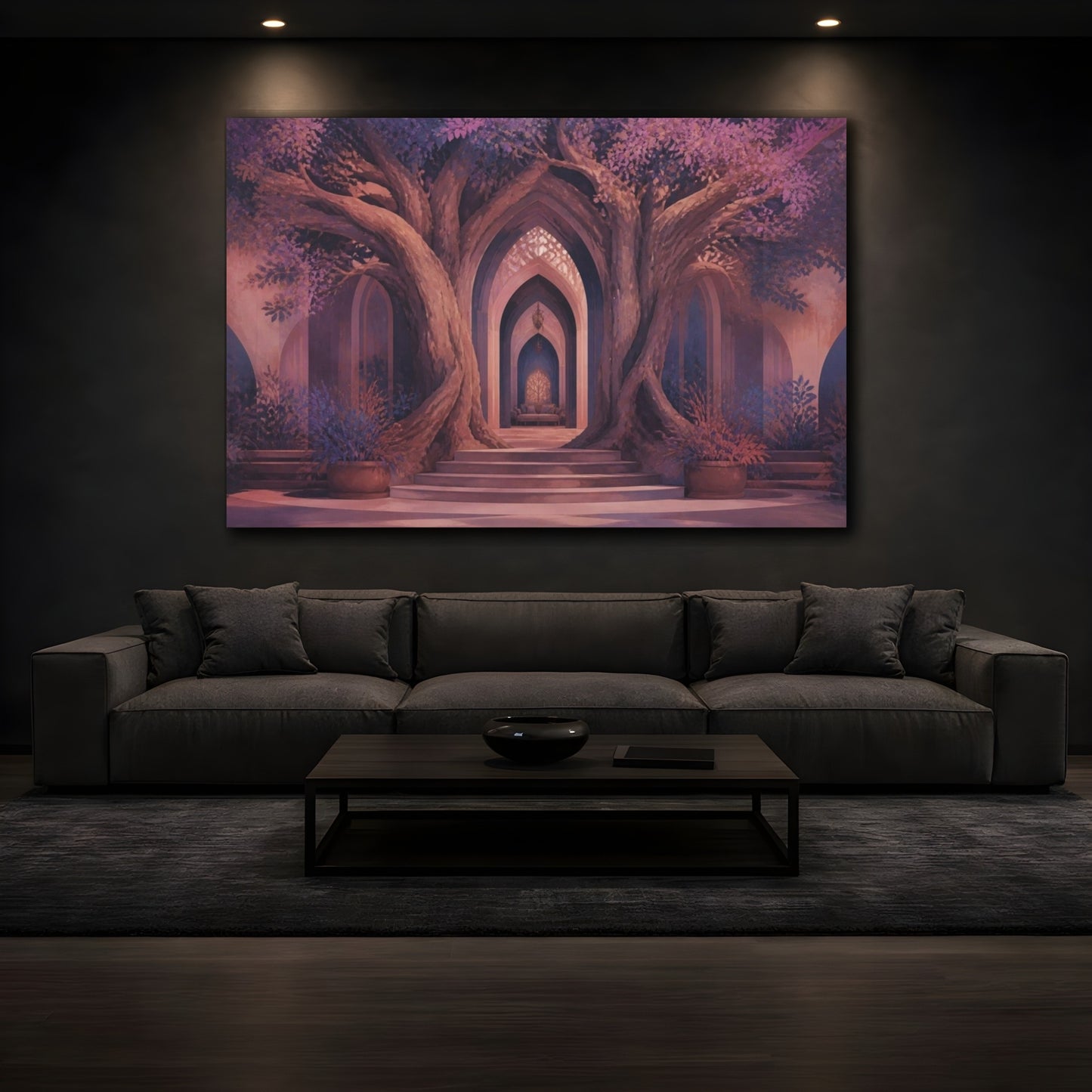 Mockup 3. Enchanted Tree Passage shown as canvas print