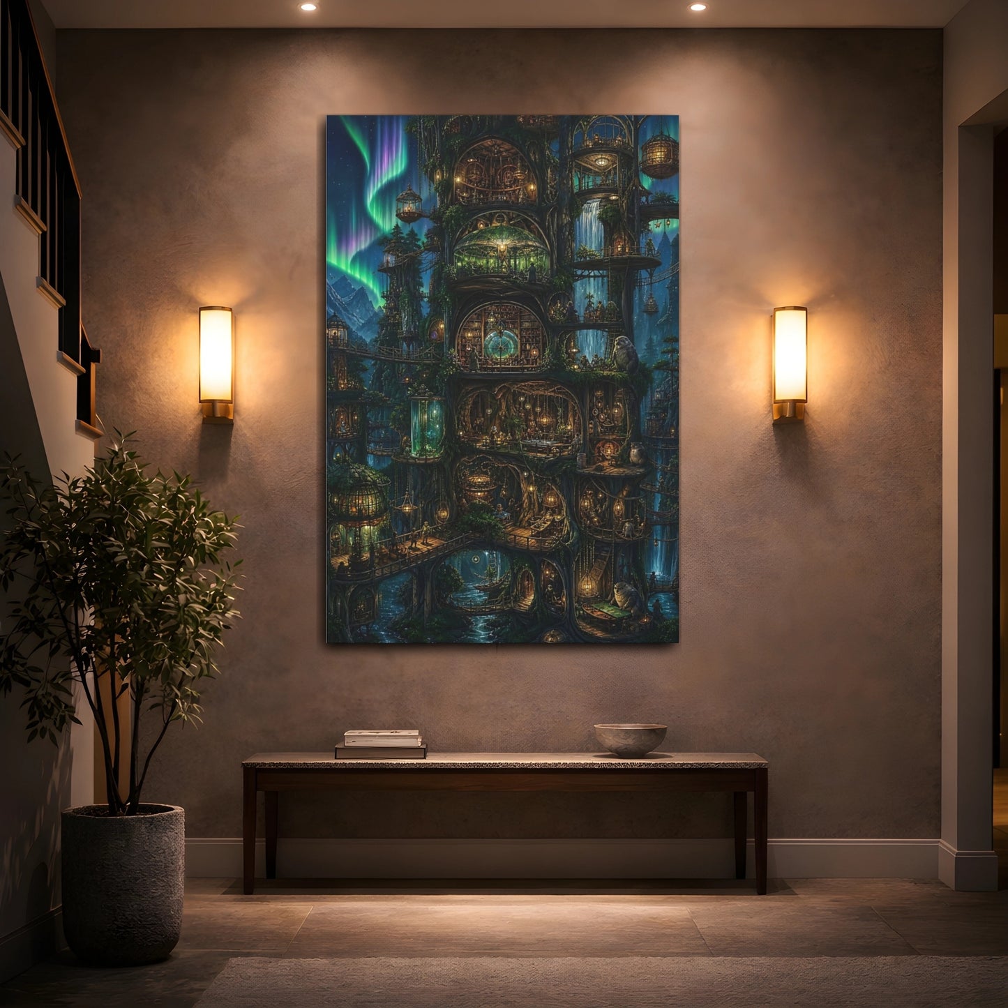 Mockup 2. Enchanted Treehouse Library shown as canvas print