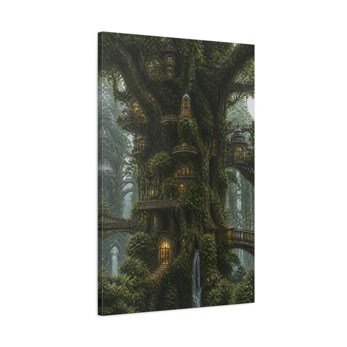Main Mockup. Enchanted Treehouse Village shown as canvas print
