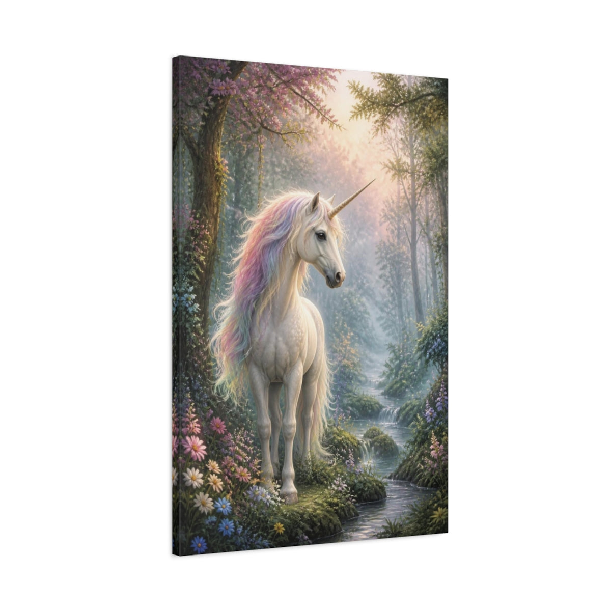 Main Mockup. Enchanted Unicorn Animal shown as canvas print