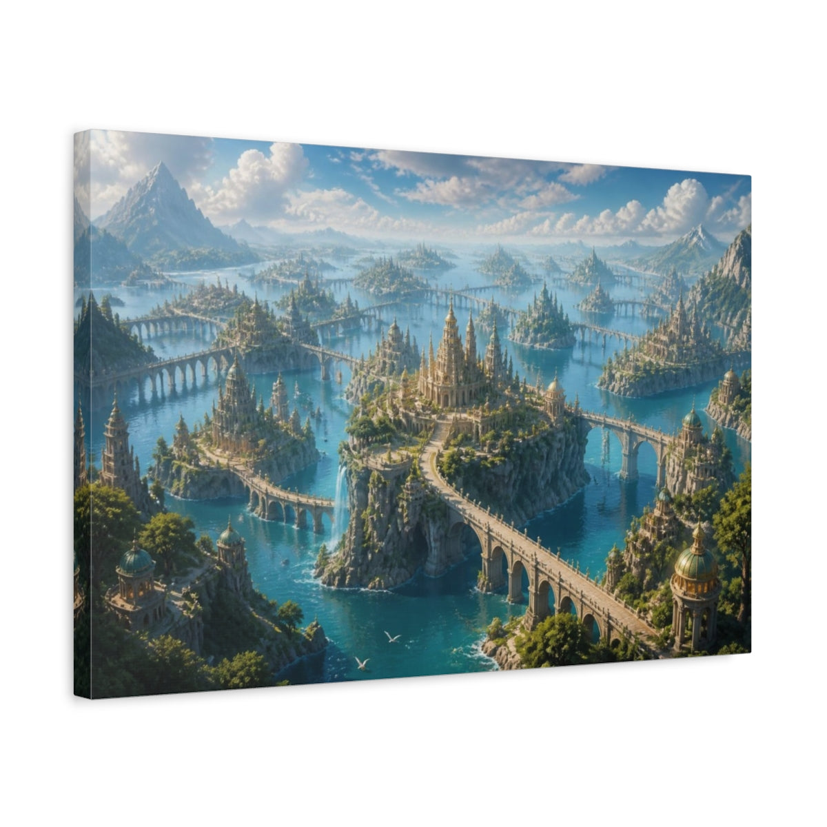 Side Mockup 3. Endless Bridge Islands shown as canvas print