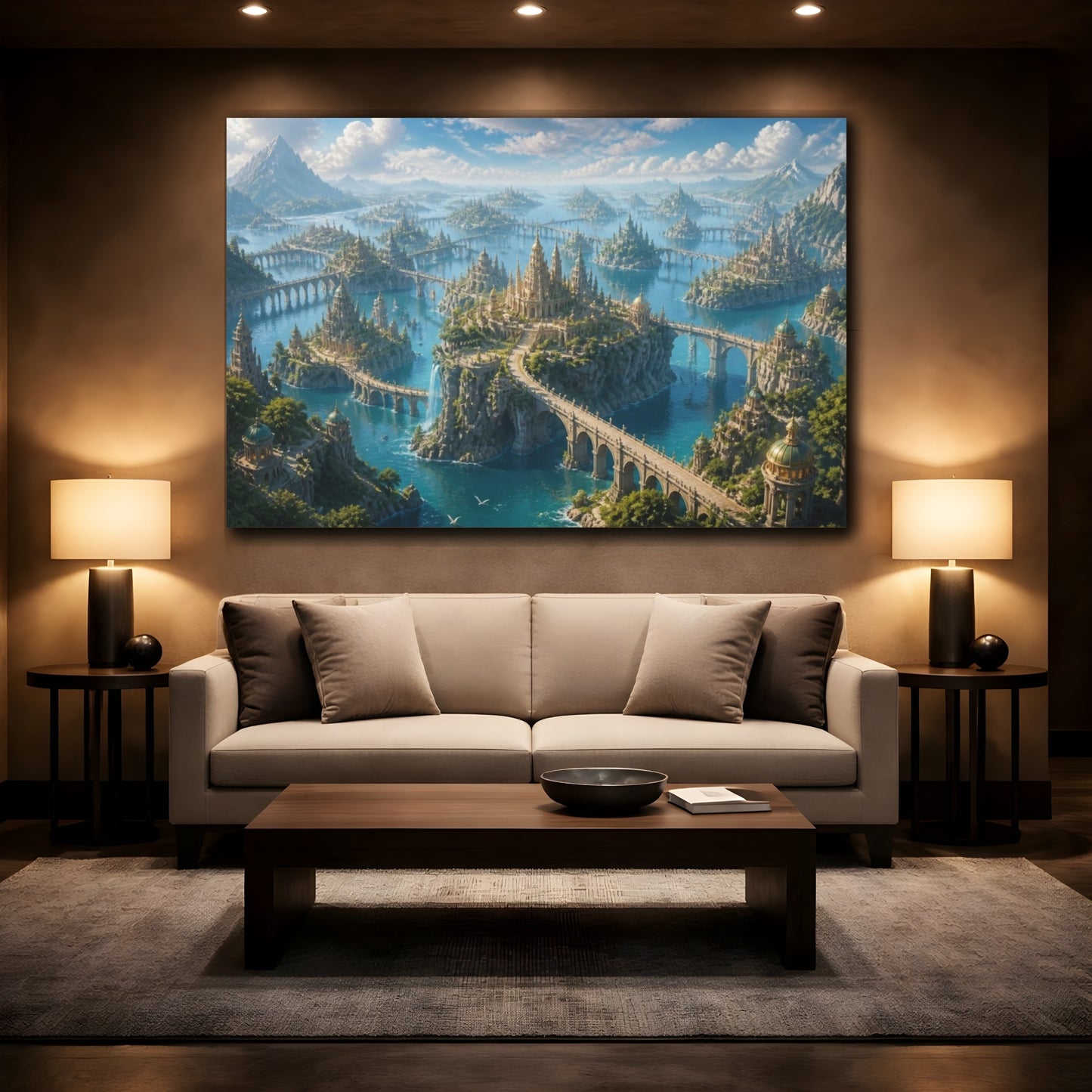 Mockup 2. Endless Bridge Islands shown as canvas print