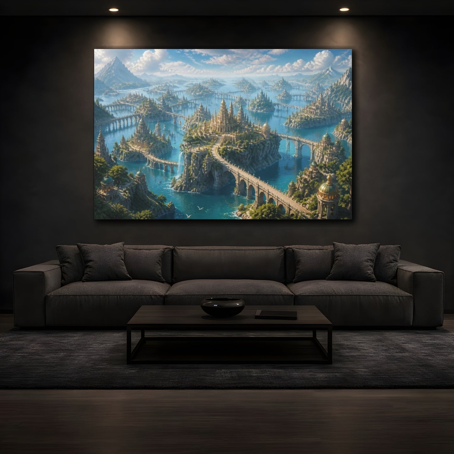 Mockup 3. Endless Bridge Islands shown as canvas print