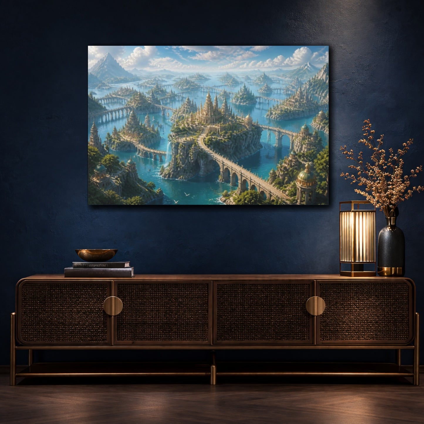 Mockup 4. Endless Bridge Islands shown as canvas print