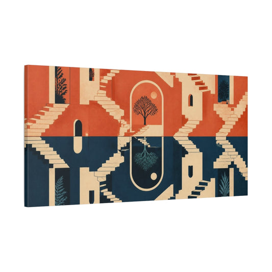 Main Mockup. Endless Courtyard Staircase shown as canvas print