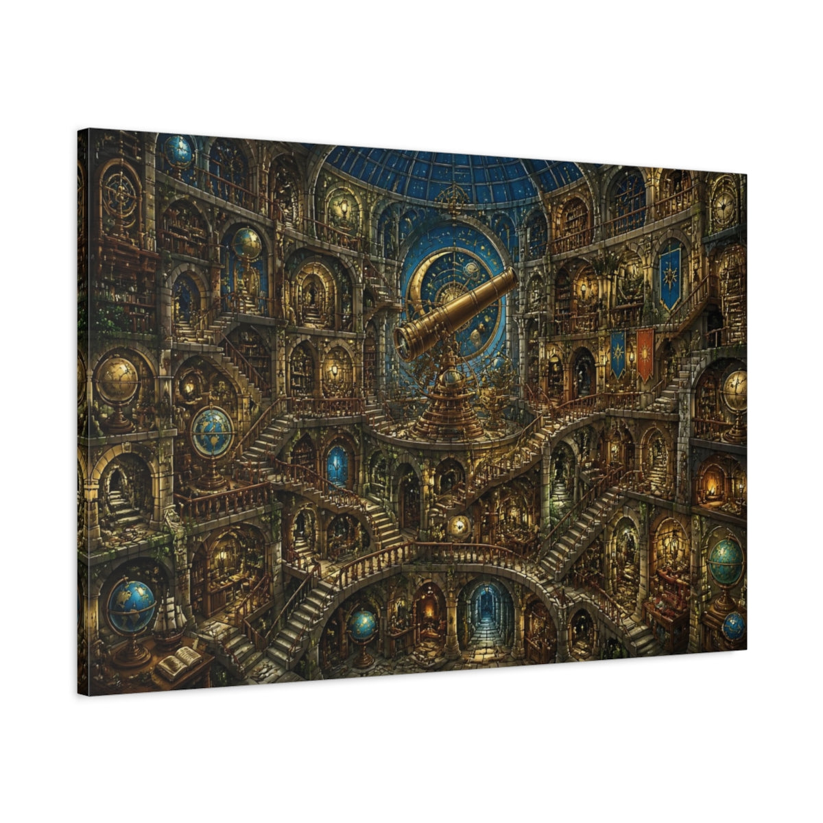 Main Mockup. Endless Observatory Puzzle shown as canvas print