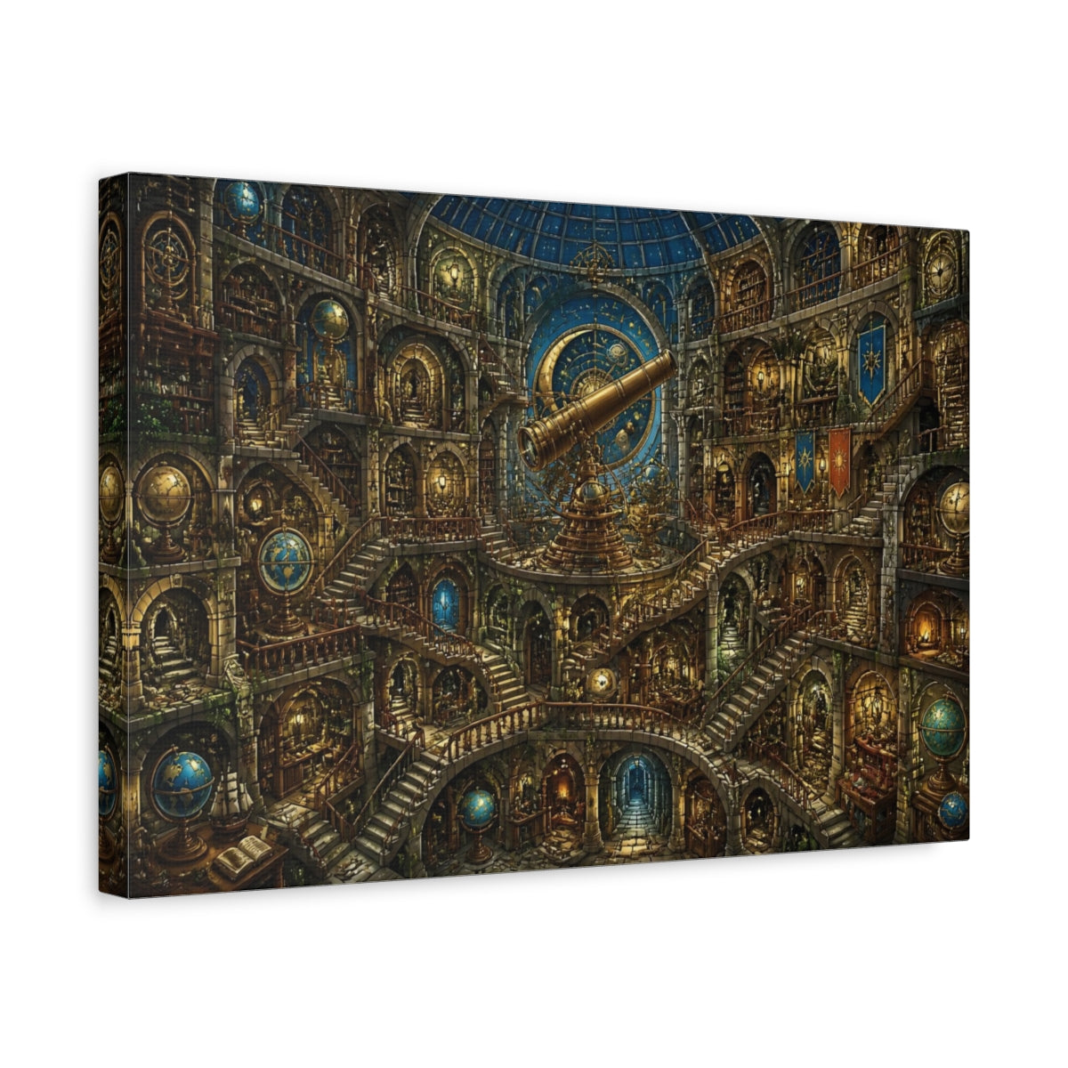 Side Mockup 4. Endless Observatory Puzzle shown as canvas print