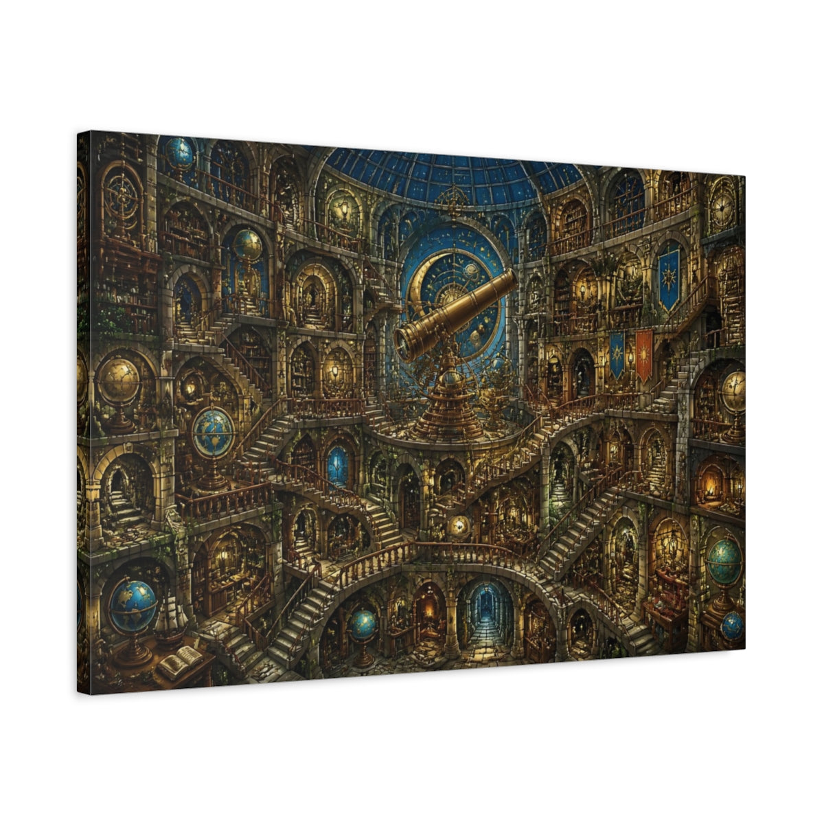 Side Mockup 2. Endless Observatory Puzzle shown as canvas print