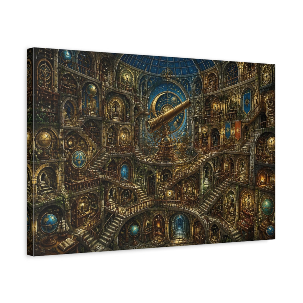 Side Mockup 3. Endless Observatory Puzzle shown as canvas print