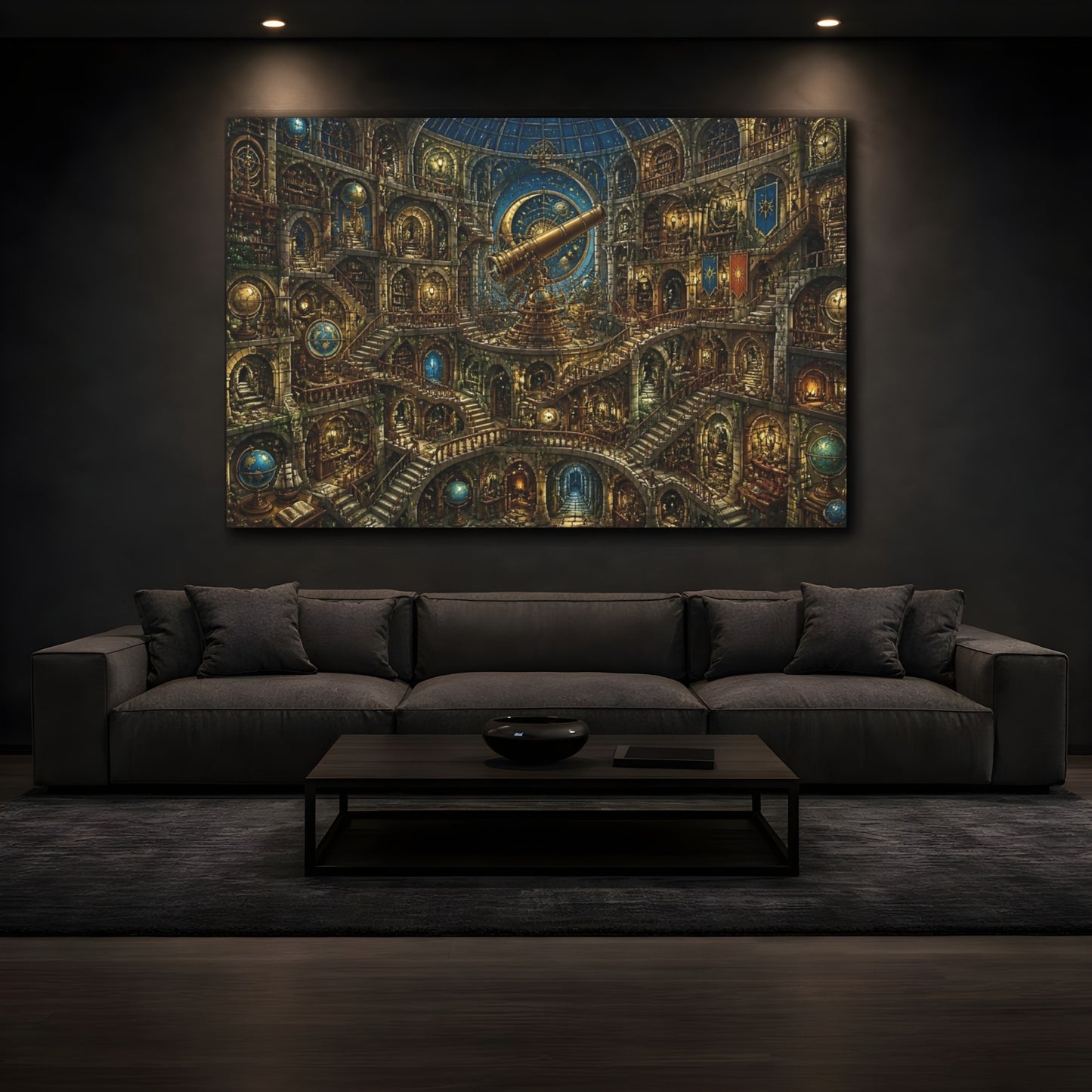 Mockup 3. Endless Observatory Puzzle shown as canvas print
