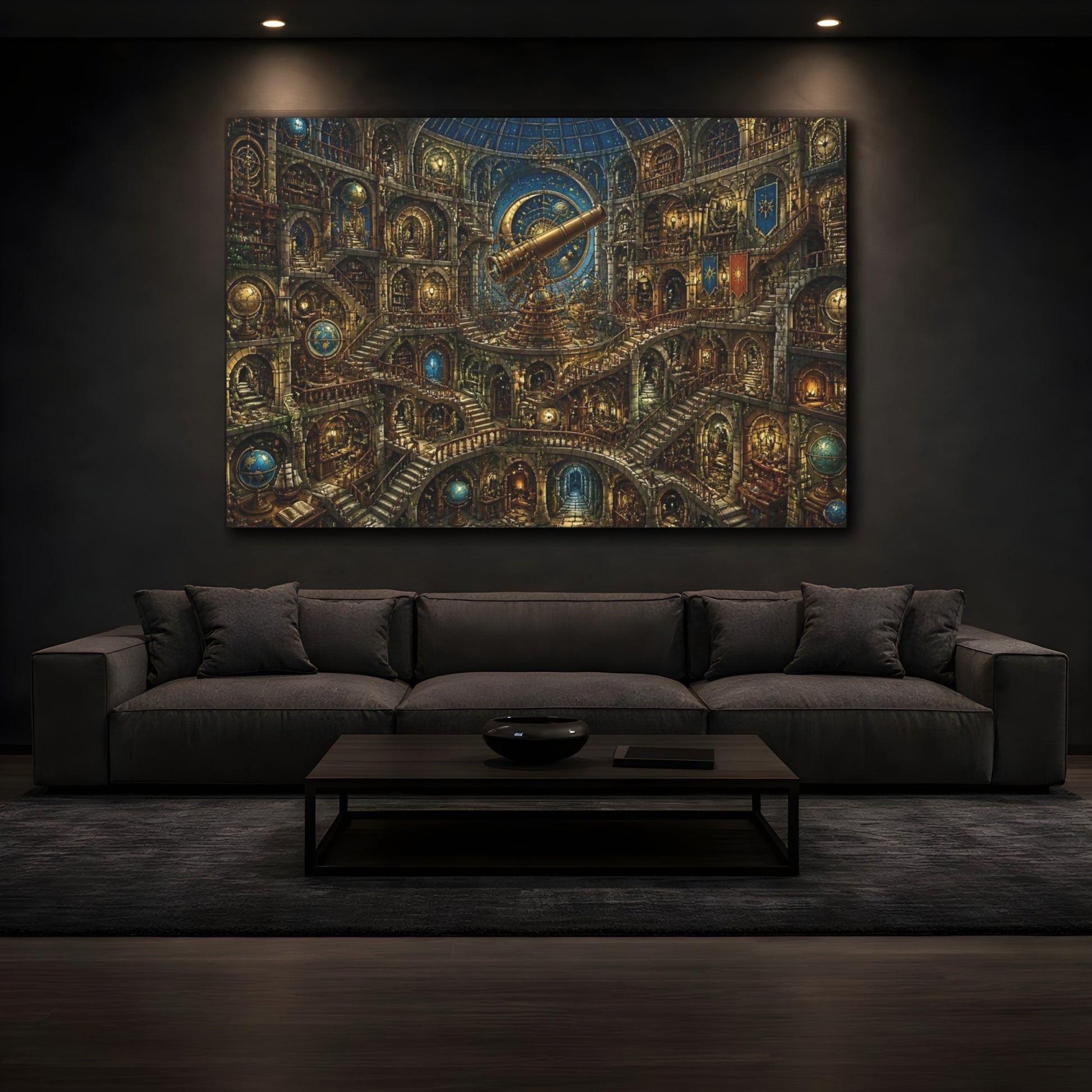Mockup 3. Endless Observatory Puzzle shown as canvas print