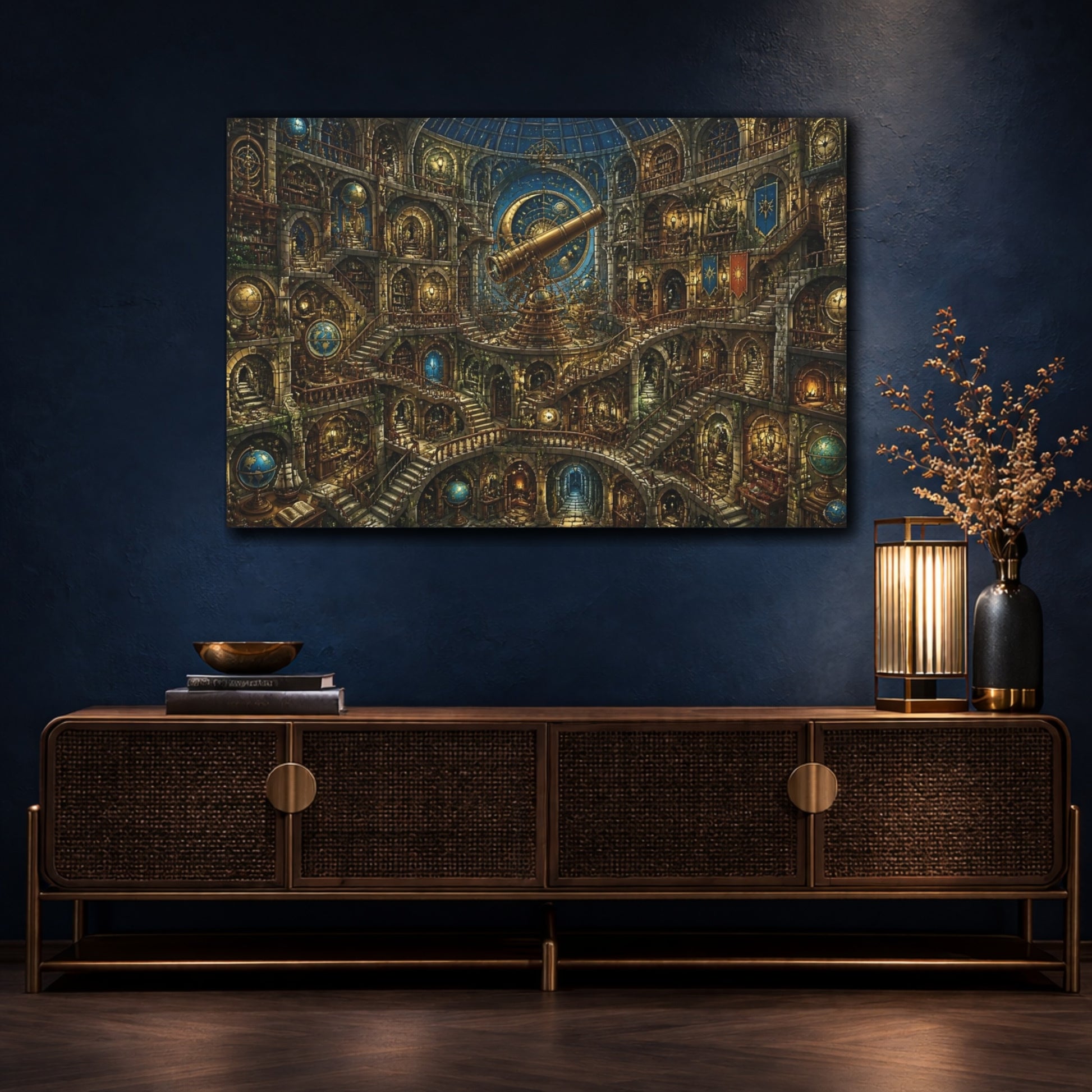 Mockup 4. Endless Observatory Puzzle shown as canvas print