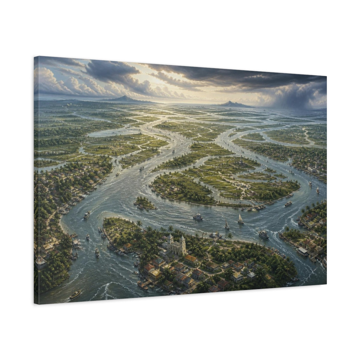 Main Mockup. Endless River Delta shown as canvas print