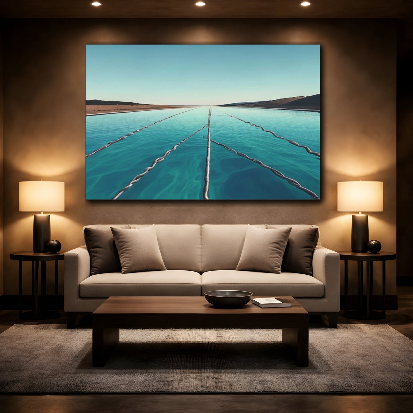 Mockup 2. Endless Turquoise Pool shown as canvas print