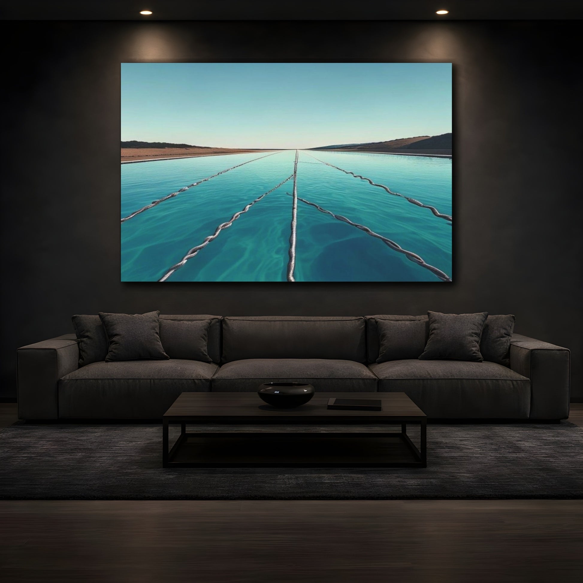 Mockup 3. Endless Turquoise Pool shown as canvas print