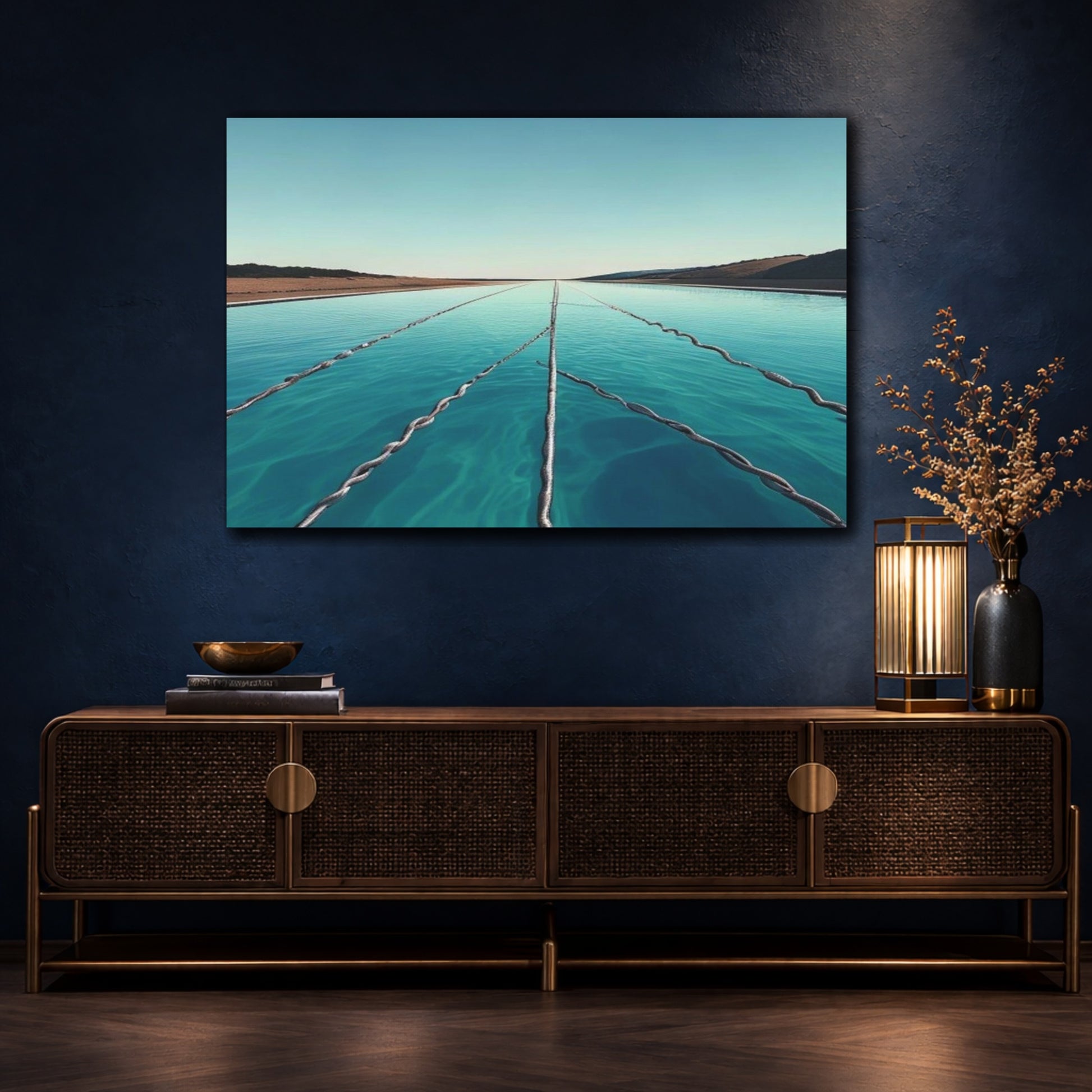 Mockup 4. Endless Turquoise Pool shown as canvas print