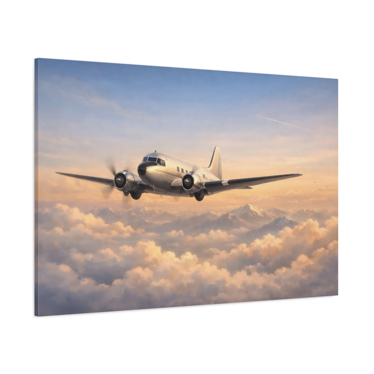 Ethereal Airplane Adventure shown as stretched canvas wall art