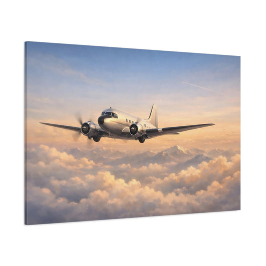 Ethereal Airplane Adventure shown as stretched canvas wall art