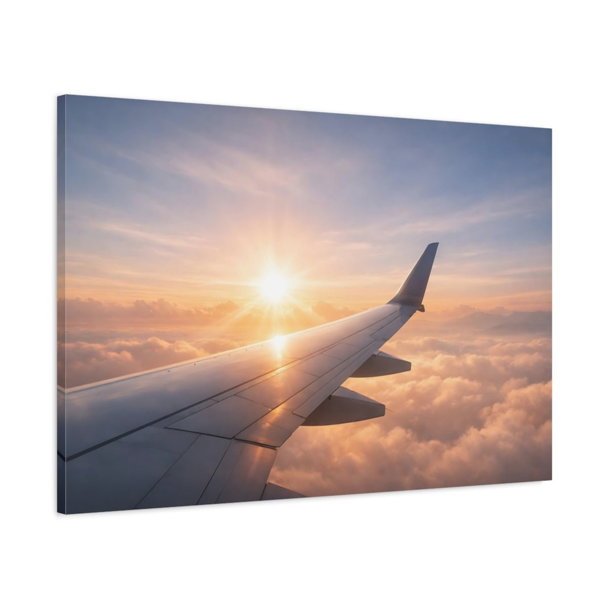 Ethereal Airplane Wing View Nature - Canvas Wall Art Print - YesArtYes
