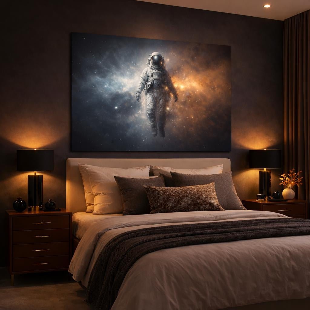 Ethereal Astronaut Floating Science Fiction - Canvas Wall Art Print - YesArtYes