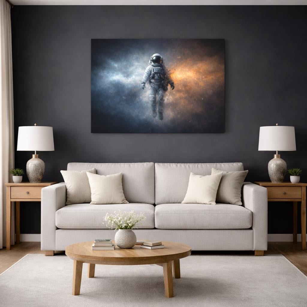 Ethereal Astronaut Floating Science Fiction - Canvas Wall Art Print - YesArtYes