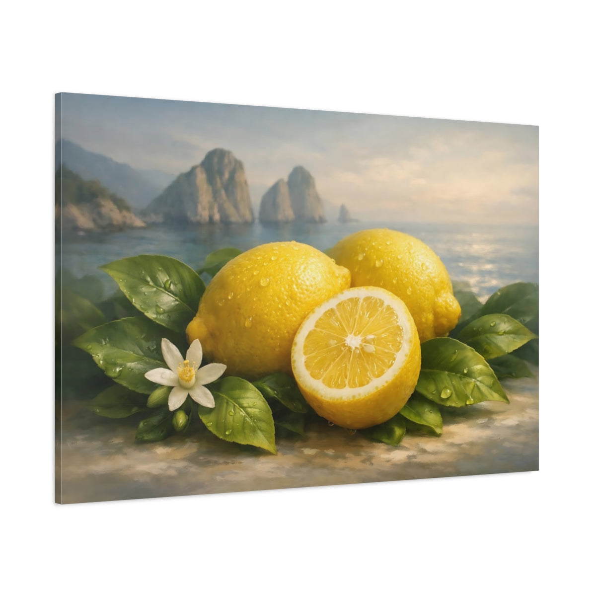 Ethereal Capri Lemons shown as stretched canvas wall art