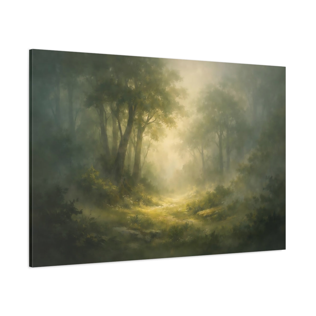 Ethereal Forest Trees shown as stretched canvas wall art