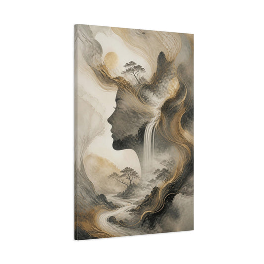 Main Mockup. Ethereal Landscape Silhouette shown as canvas print