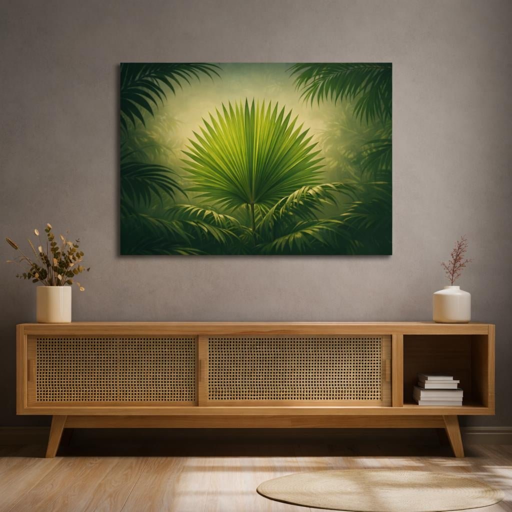 Ethereal Palm Leaf Nature - Canvas Wall Art Print - YesArtYes