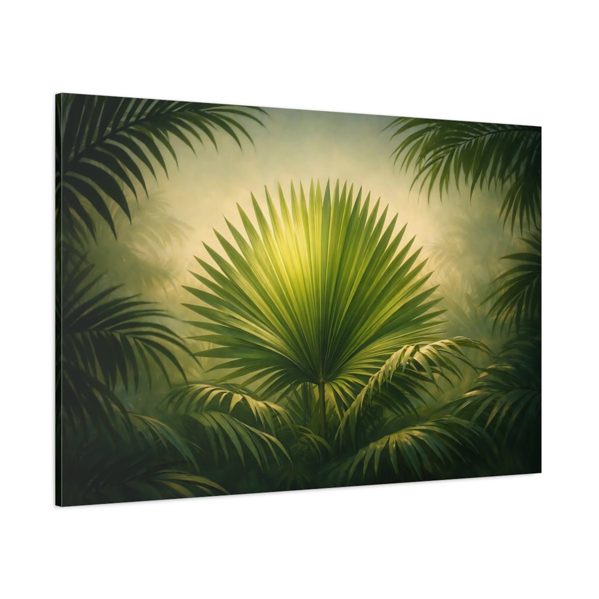 Ethereal Palm Leaf Nature - Canvas Wall Art Print - YesArtYes