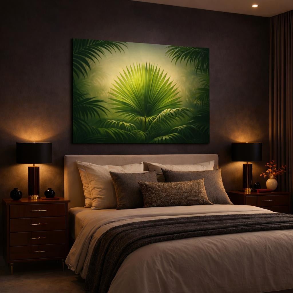 Ethereal Palm Leaf Nature - Canvas Wall Art Print - YesArtYes