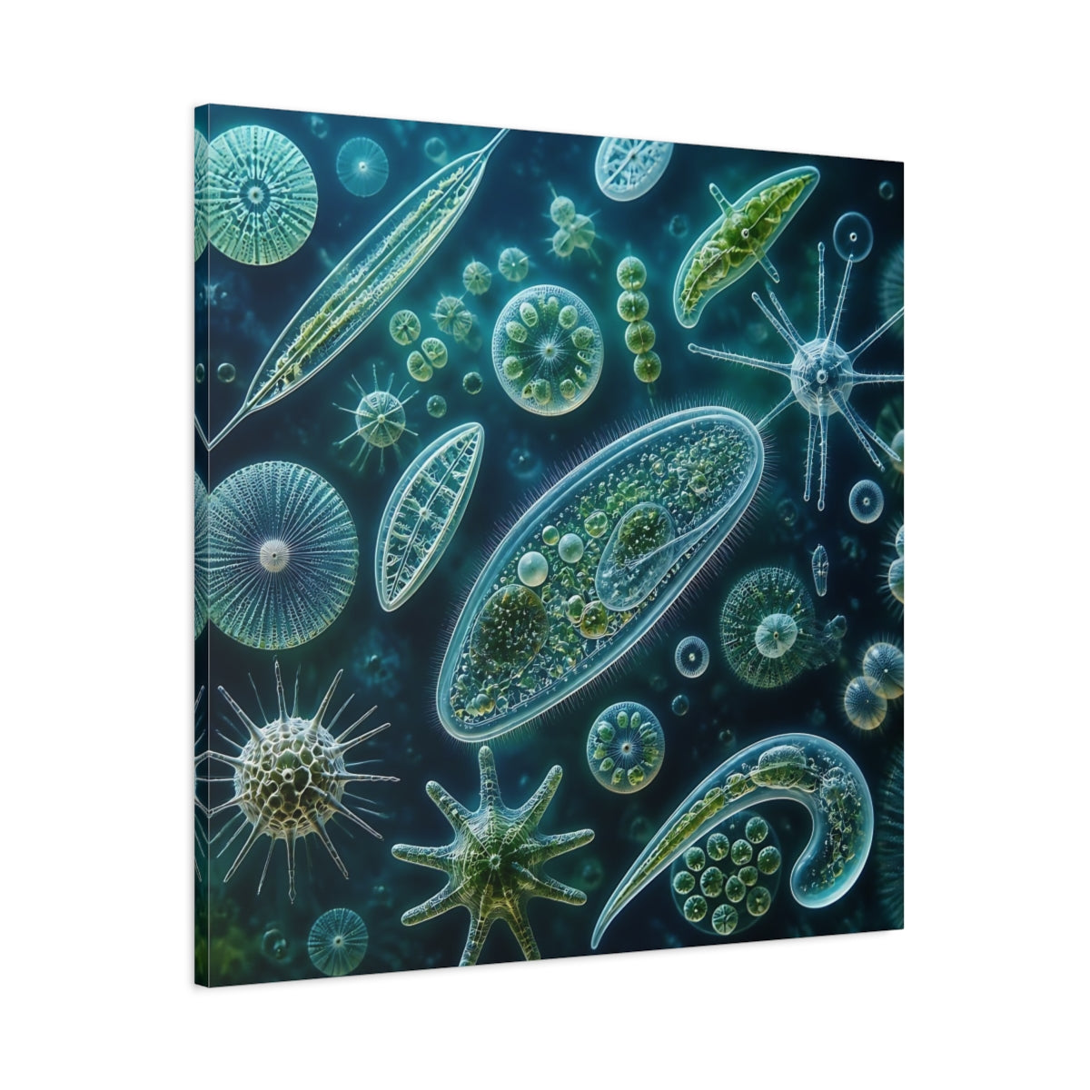 Main Mockup. Ethereal Plankton Study shown as canvas print