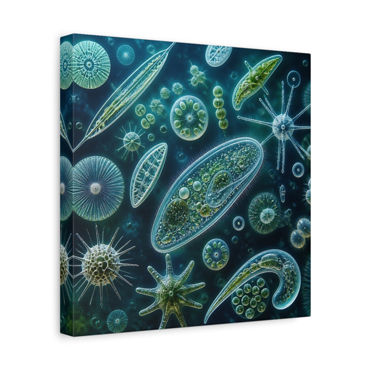 Side Mockup 8. Ethereal Plankton Study shown as canvas print