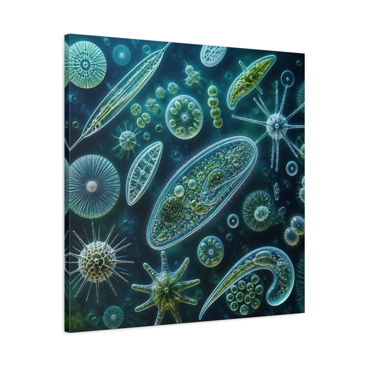 Side Mockup 3. Ethereal Plankton Study shown as canvas print