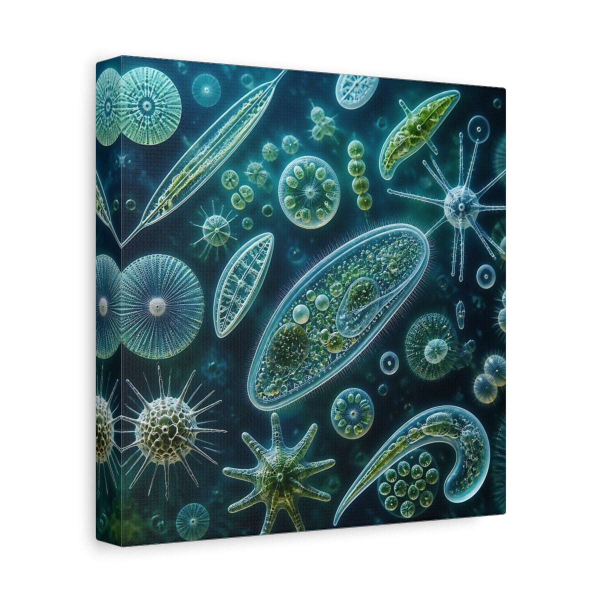 Side Mockup 9. Ethereal Plankton Study shown as canvas print