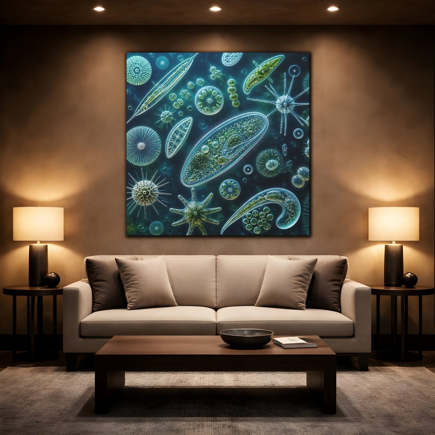 Mockup 2. Ethereal Plankton Study shown as canvas print
