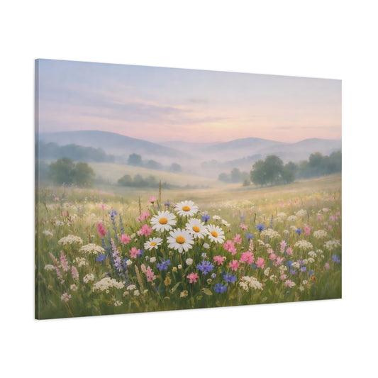 Ethereal Wildflowers Countryside shown as stretched canvas wall art