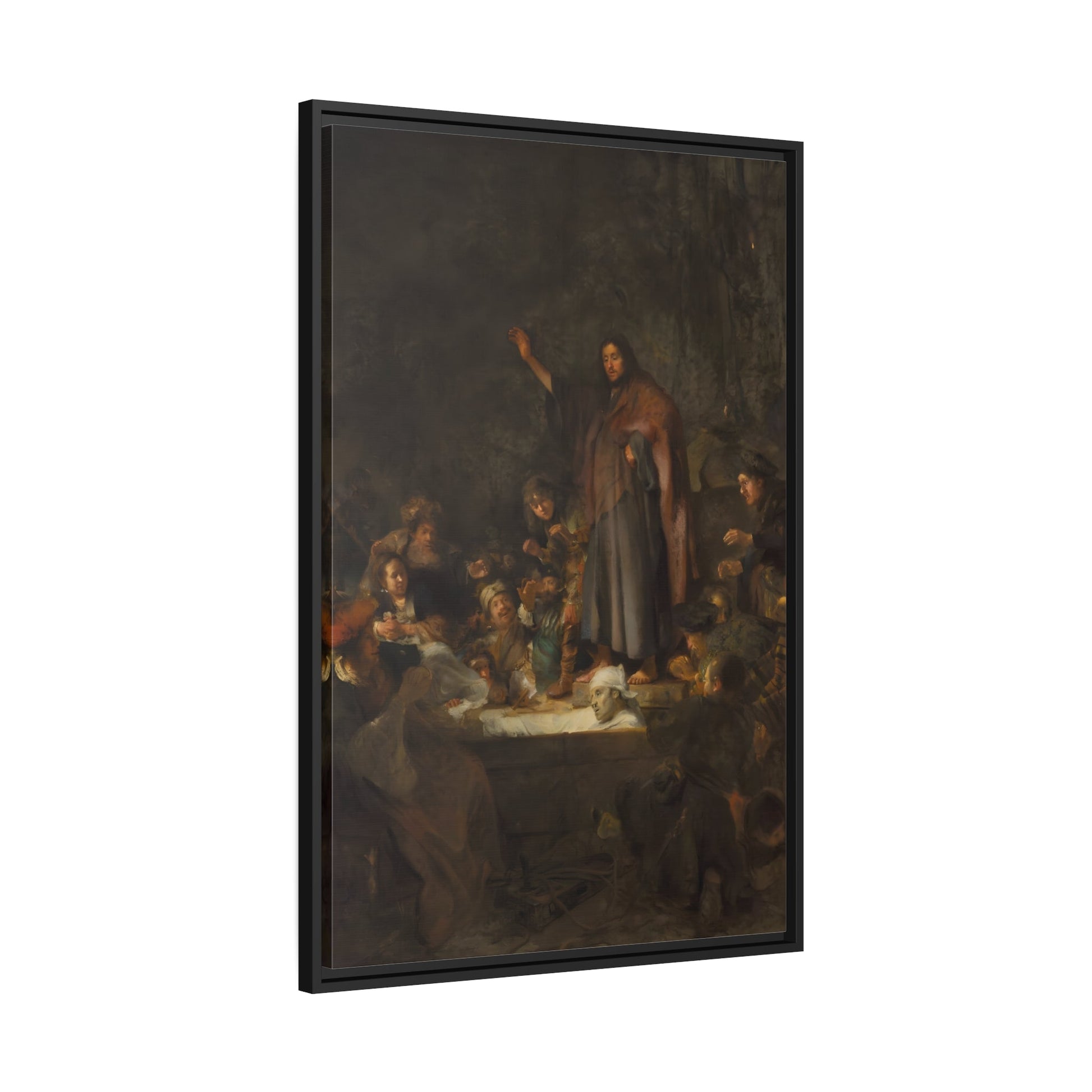 Fabritius Raising of Lazarus - Framed Canvas Wall Art Reproduction