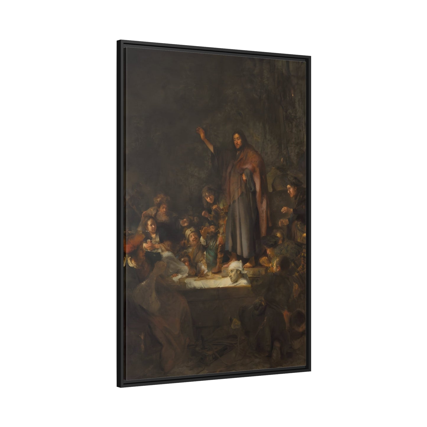 Fabritius Raising of Lazarus - Framed Canvas Wall Art Reproduction