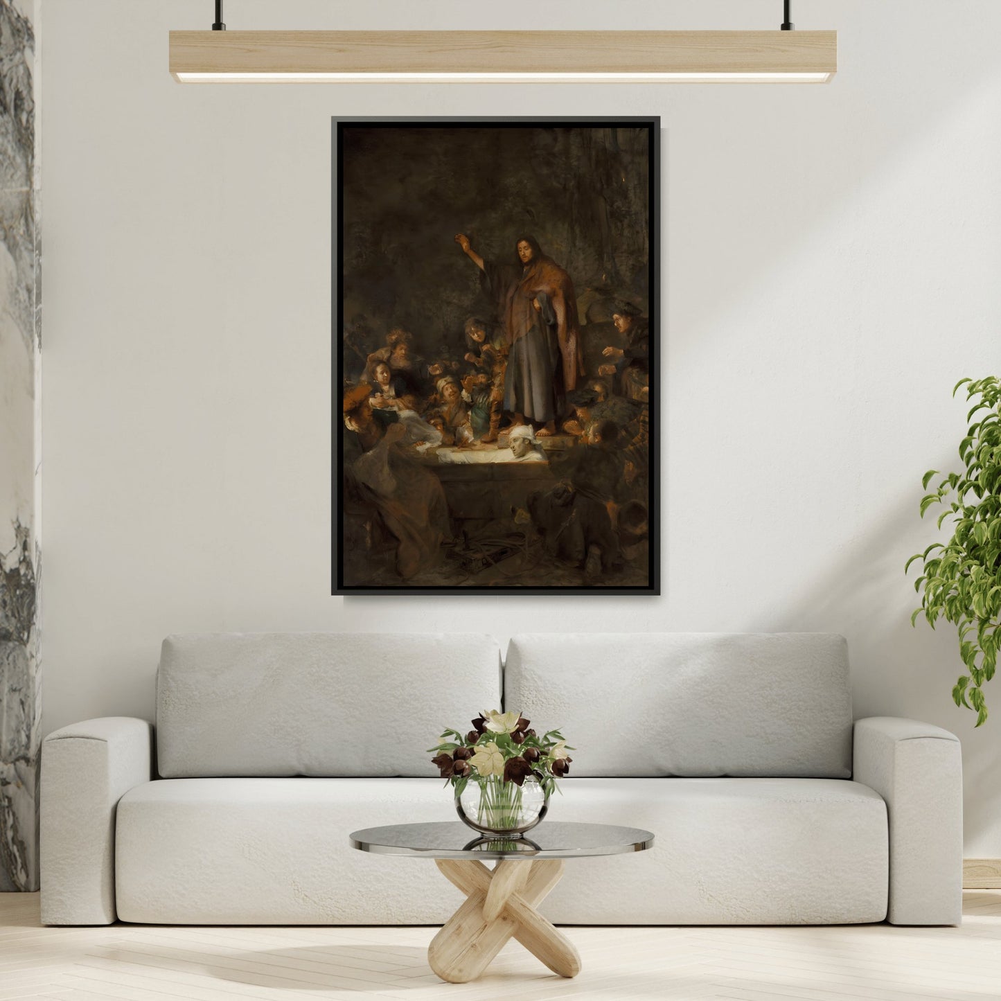 Fabritius Raising of Lazarus - Framed Canvas Wall Art Reproduction