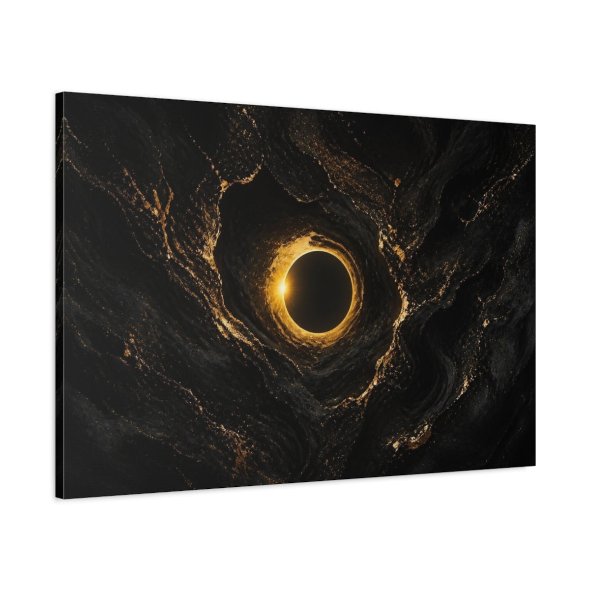 Main Mockup. Faint Gold Eclipse shown as canvas print