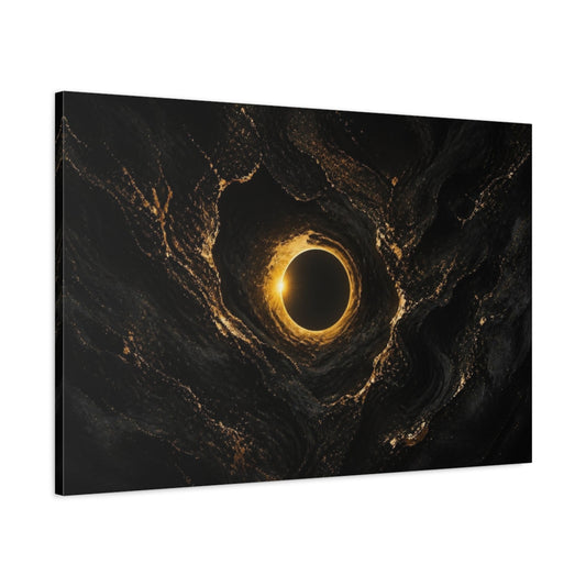 Main Mockup. Faint Gold Eclipse shown as canvas print