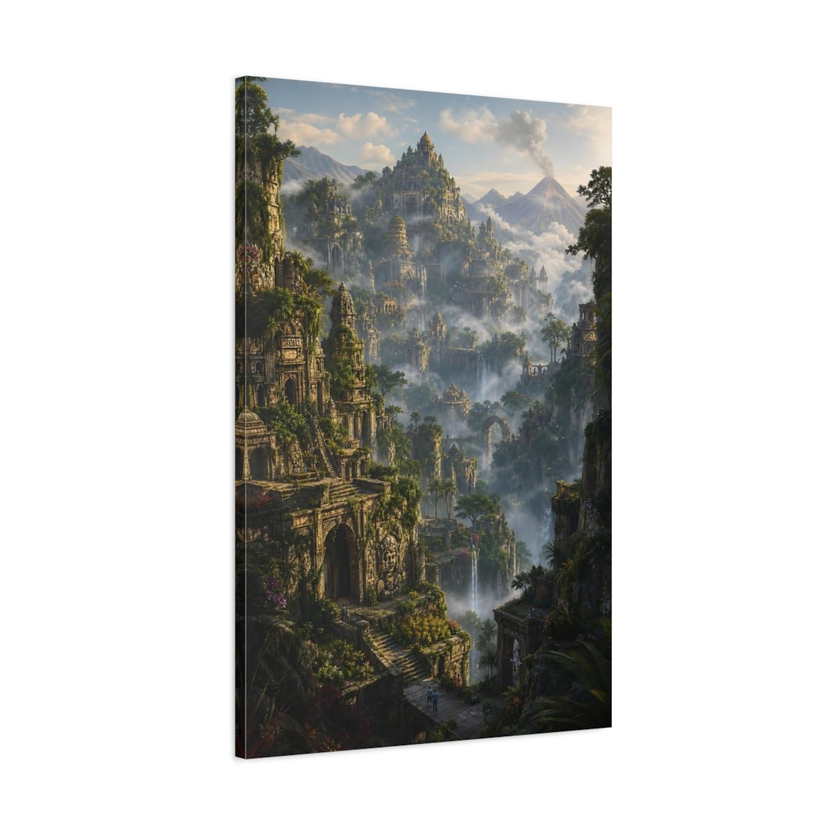 Fairytale Ancient City Landscape Canvas Wall Art Print – Living Room Decor, Above Couch - YesArtYes