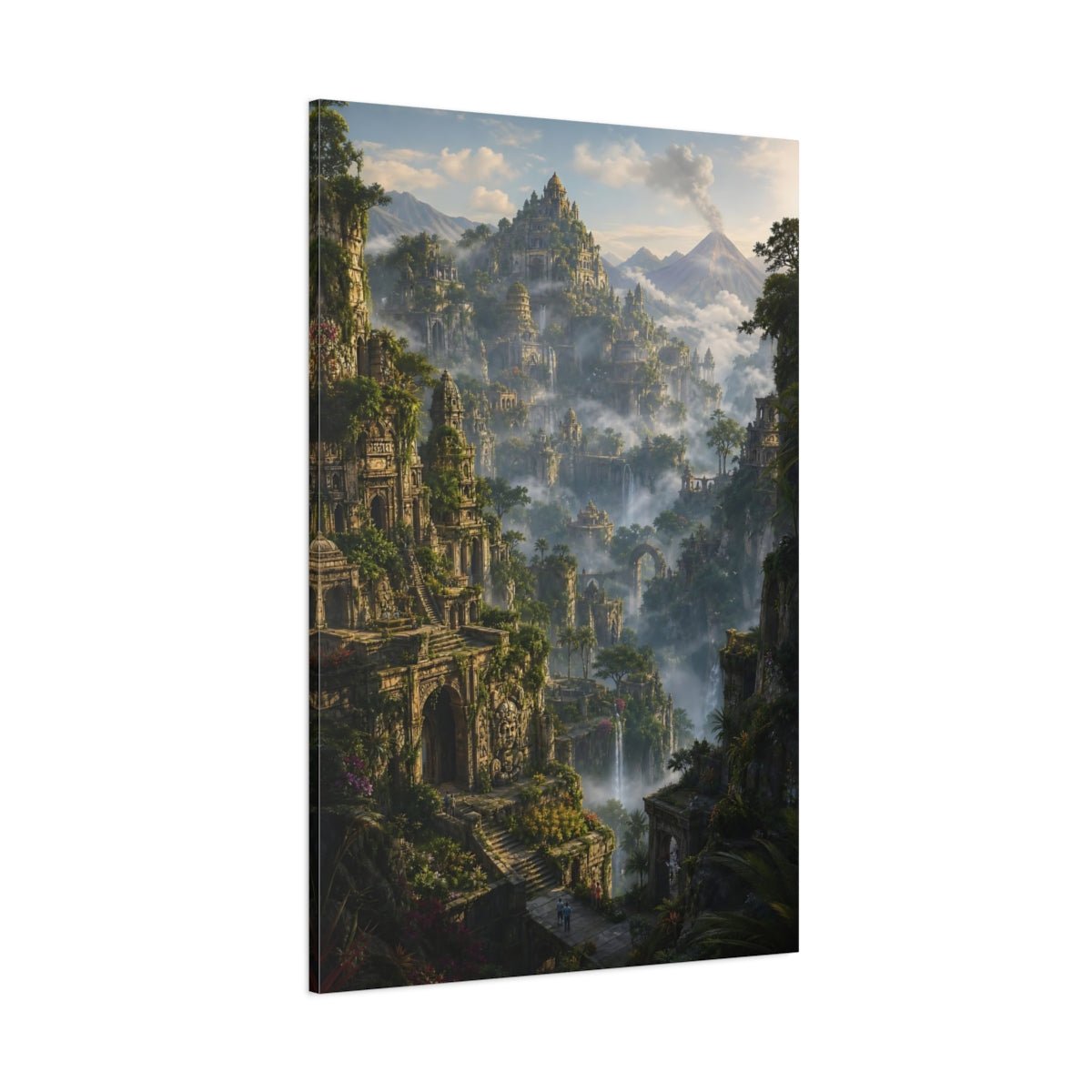 Fairytale Ancient City Landscape Canvas Wall Art Print – Living Room Decor, Above Couch - YesArtYes