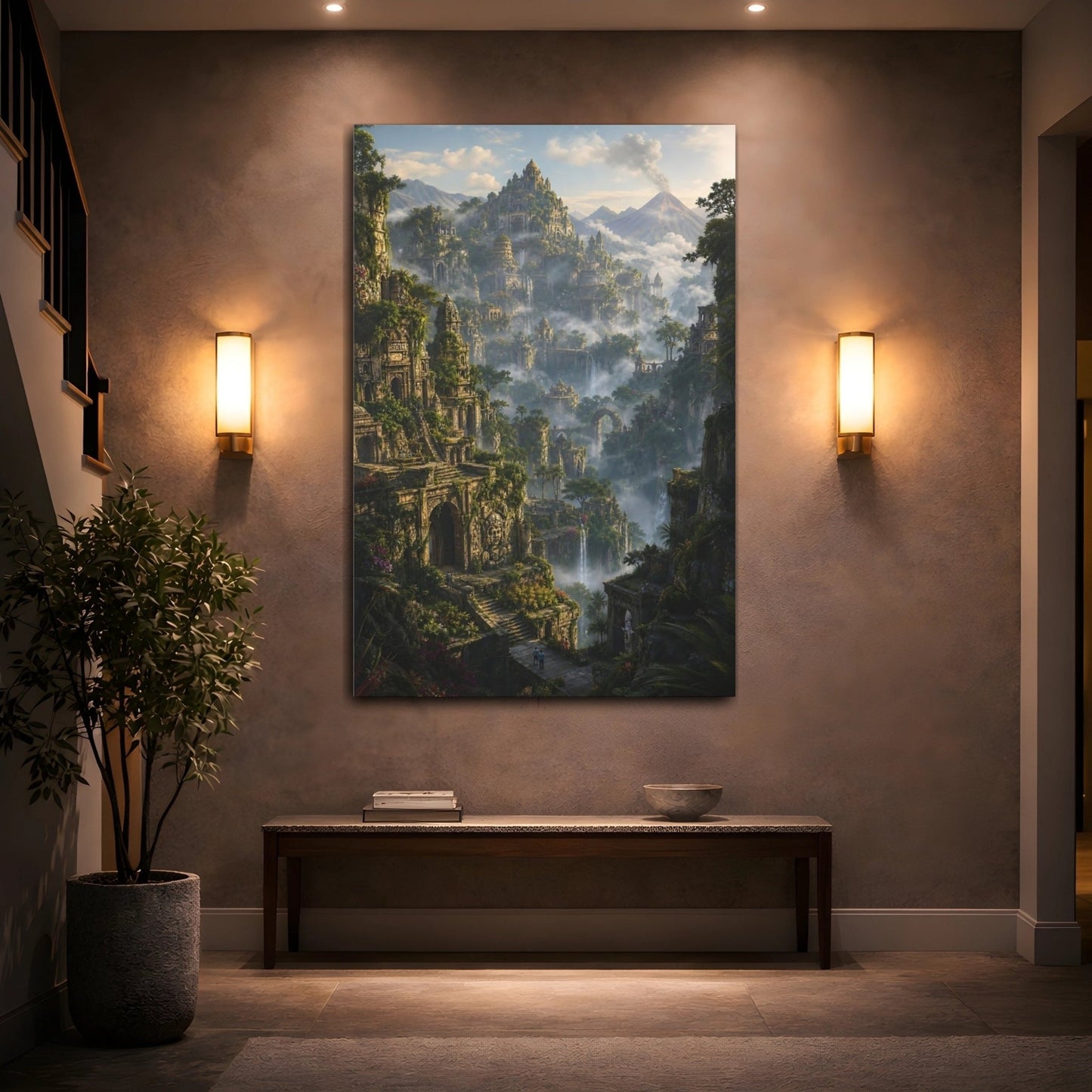 Fairytale Ancient City Landscape Canvas Wall Art Print – Living Room Decor, Above Couch - YesArtYes