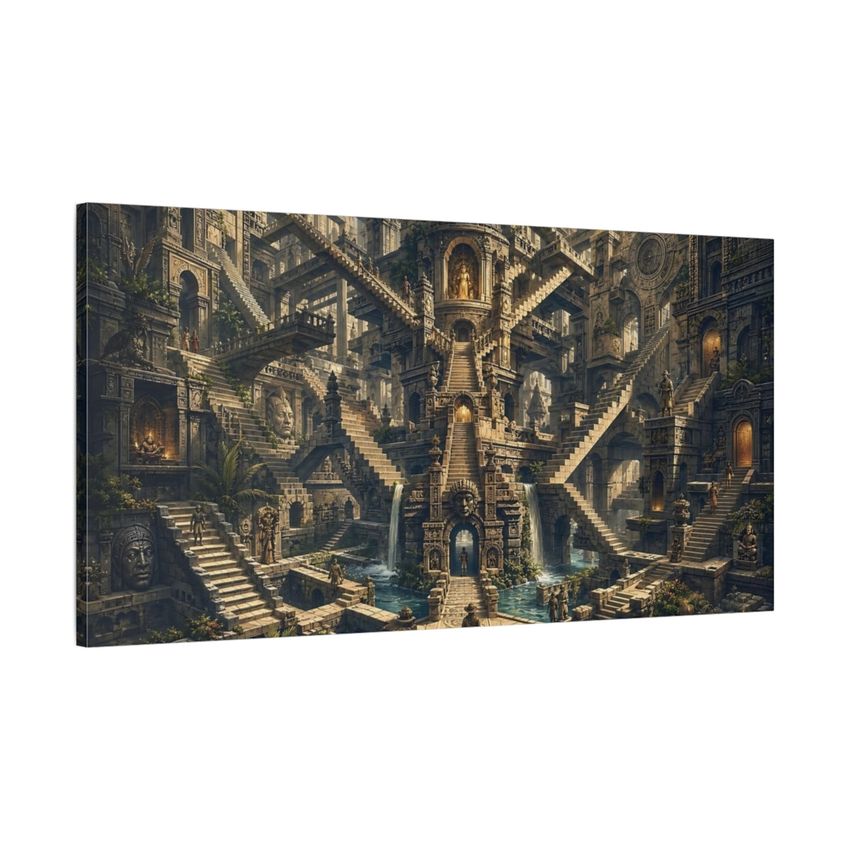 Main Mockup. Fairytale Ancient Labyrinth Ancient Stone Labyrinth shown as stretched canvas wall art