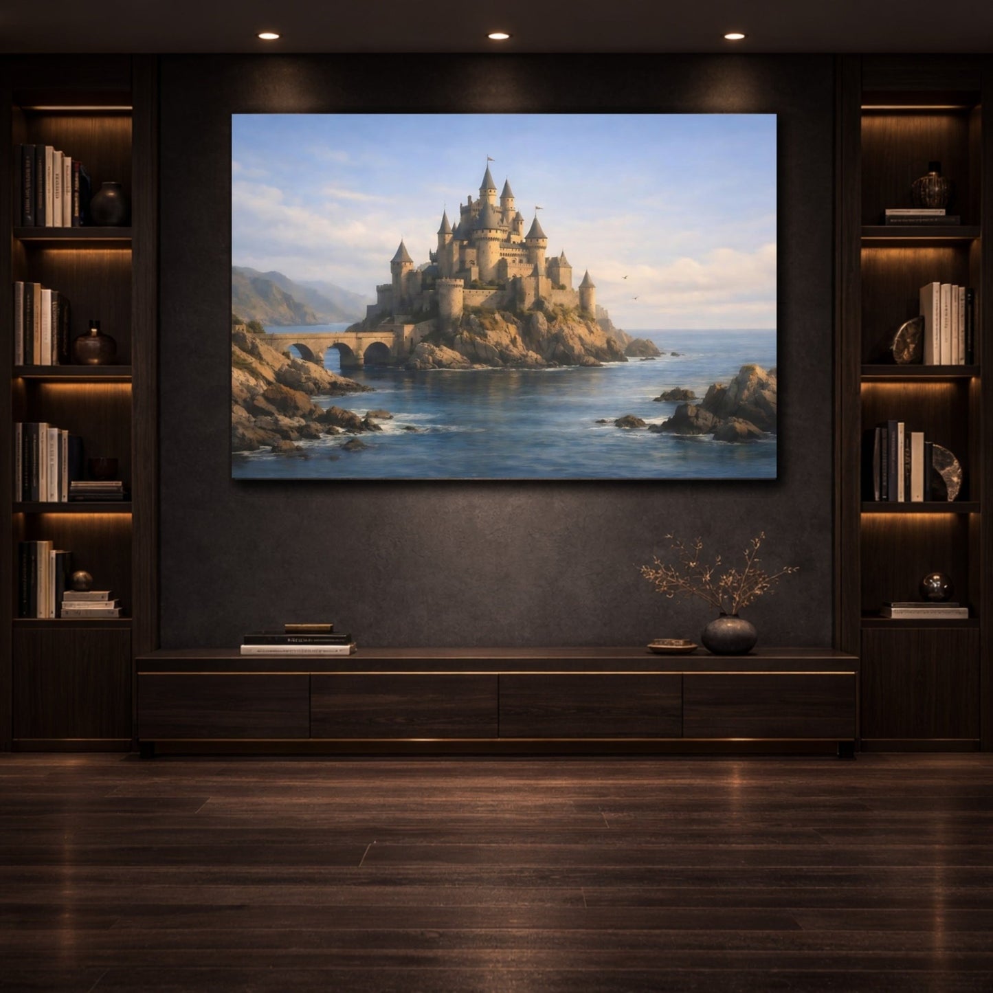 Fairytale Castle Coastal - Canvas Wall Art Print - YesArtYes