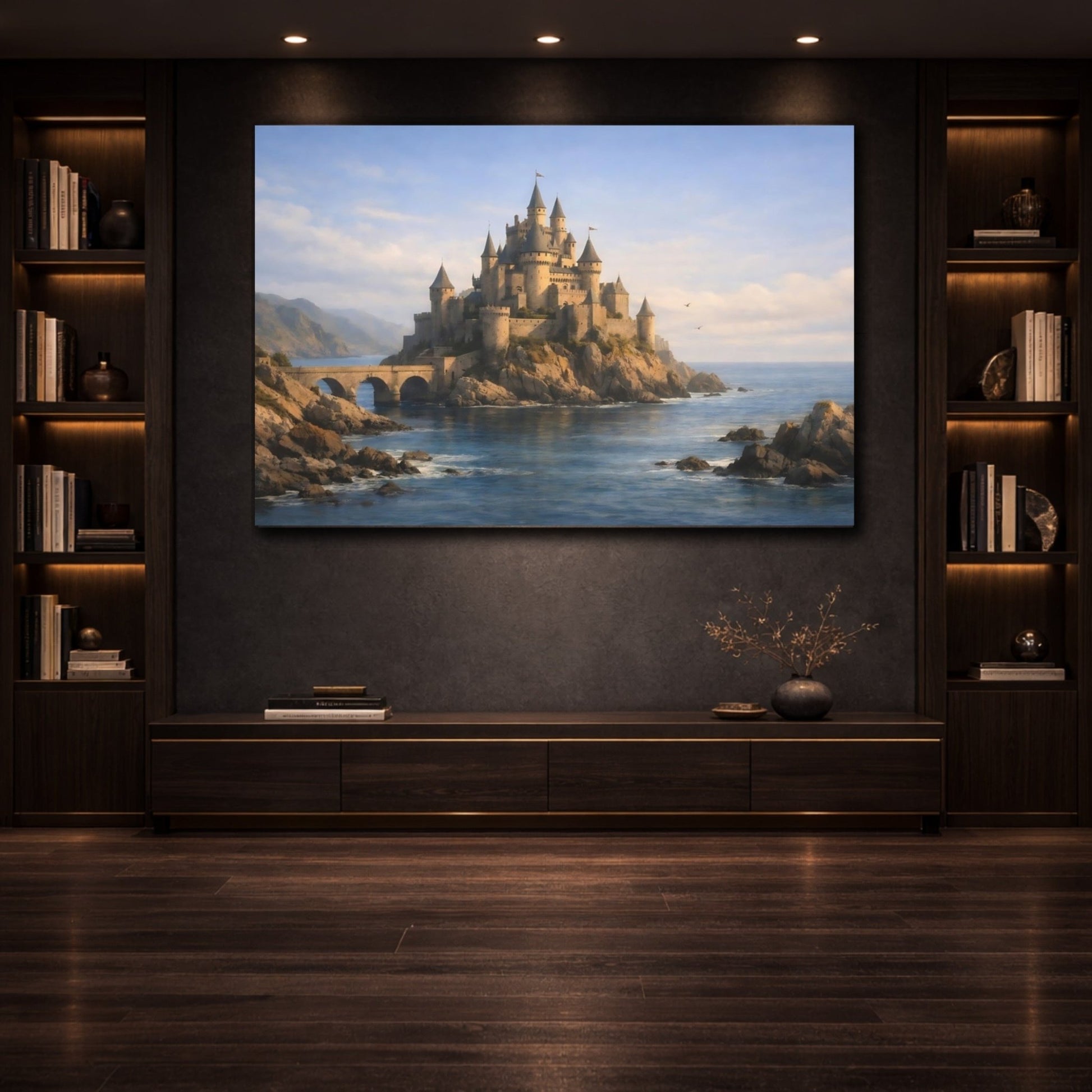 Fairytale Castle Coastal - Canvas Wall Art Print - YesArtYes