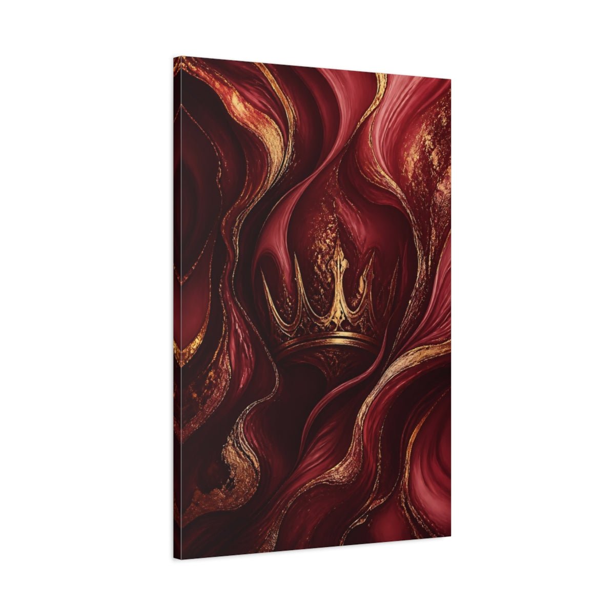 Fairytale Crown Red And Gold Canvas Print – Luxury Decor for Living Room, Above Couch - YesArtYes