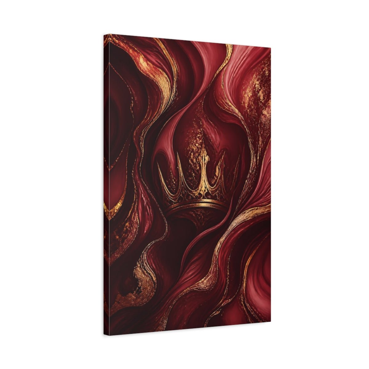 Fairytale Crown Red And Gold Canvas Print – Luxury Decor for Living Room, Above Couch - YesArtYes